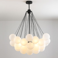 Bubble Glass Chandelier 19/37 Balls Black Gold Chandeliers Modern