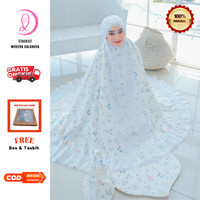 [DISKON] Mukena Sydney Blossom Tali Warna Putih Dalanova Size Dewasa Jumbo Bahan Maxmara Premium [TERLARIS]