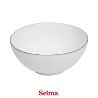 Selma 15 cm Shanaz Mangkuk - Putih / Gold Mangkok Makanan Food Grade Wadah Hidangan Bowl Perlengkapan Dapur Peralatan Makan