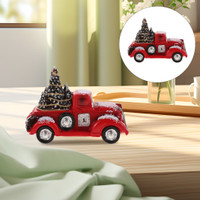 Christmas Decorations Truck Tree Ornaments Vintage Red Centerpiece Creative Xmas Adorn Mini Figurine Farmhouse