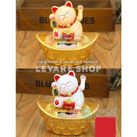 Boneka Pajangan Maneki Neko Lucky Cat - Kucing Hoki Uang Kimpo Perahu Gratis Ongkir