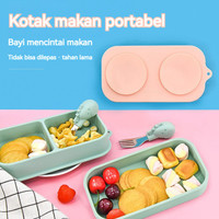 uytopia Piring Makan Bayi Silikon Anti Tumpah Piring Bayi Divided Plate Piring