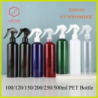 20pcs 100ML 120ML Empty PET Bottle With Trigger Spray Lid Black Plastic Atomiser Bottle 500ML Container Cosmetic Qy21301-20