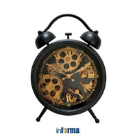 Informa Jam Meja Gear 113 - Hitam Desk Clock Jam Analog Aesthetic Dekorasi Meja Hiasan Rumah Tempat Komersial