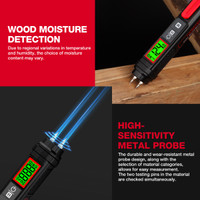 HABOTEST HT67 Digital Wood Moisture Meter Portable Pen Type LCD Display 0-58% Timber Damp Detector Moisture Meter For Wood