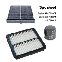 3pcs Filter Set For MAZDA CX-3 2.0L 2017 2018 2019 2020 PE Engine Accessories Cabin A/C Air Oil Filter Kit Spare Parts PEHH133A0