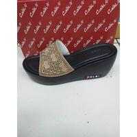 Sandal calbi wanita import terbaru/sandal wedges calbi asli