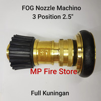Mikhail Fire Fog Nozzle Machino 2.5 In Jet Spray Variable 3 Position Kuningan