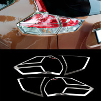 Chrome Rear Tail Light Lamp Cover Trim 4pcs for Nissan Rogue X-Trail 2014 2015