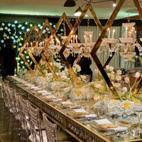 4pcs 6pcs 10 pcs Wedding Gold Metal Tall Diamond Table Centerpieces