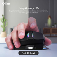 Terbaru Olike Gm2 Procharge Wireless Gaming Mouse Rgb 3200Dpi Game Pro Terlaris