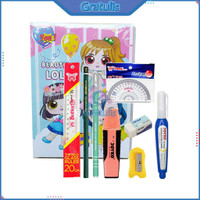 1 SET PERLENGKAPAN ALAT TULIS SEKOLAH [TK/SD/SMP/SMA] / PAKETPERLENGKAPAN  ALAT TULIS BUKU 38 / 58 LEMBAR / RAUTAN PENSIL JOYKO P-88 PULPEN JEL JK-100NT PENGHAPUS KECIL TIPE X HIGHLIGHTER JOYKO
