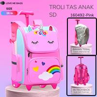 SALE TERLARIS TAS TROLI ANAK SEKOLAH PEREMPUAN SD LMB KARAKTER UNICORN IMPORT NILON READYY