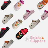 [Gloria] Sandal Slop Baim Korean / Korean Slippers corak Lego Kaws /Sandal Baim Wedges sol 5cm