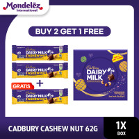 Cadbury Cokelat Dairy Milk Cashew Nut 62 gr [Buy 2 Get 1]