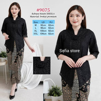 CY ATASAN KEBAYA ENCIM BROKAT BRUKAT SHEILA WARNA HITAM LENGAN TANGAN 3/4