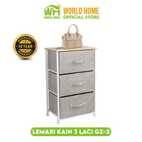READY WORLD HOME LEMARI 3 LACI KAIN LINEN LEMARI LINEN LEMARI SISI RANJANG LEMARI SERBAGUNA GZ-2