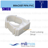 SMCO - Klem / Clip Pipa Conduit-PVC-PEX Uk.1/2" - TS17 Klip 20mm Putih