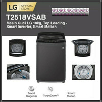 PROMO MESIN CUCI LG T2518VSAB TOP LOADING 18 KG SMART INVERTER SMART MOTION