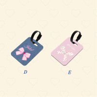 Feragatha Custom Name Tag Bag Tag Koper Motif Romantic Spring Pita Ribbon Aesthetic Coquette