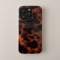 Korean INS Amber & Tortoiseshell Pattern Double Layers Fashion Phone Case for iPhone 16 15 14 13 Pro Max Back Phone Cover Capa
