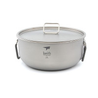 Keith Titanium Pan Stockpot Anti-corrosion Cutlery Lightweight Outdoor Camping Cookware Pot Picnic Cooking Utensils 1.8L Ti6015