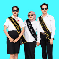 PROMO (1HARI JADI) SELEMPANG PITA 25K, Slempang wisuda bordir, bludru, kado NEW