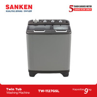 Viral(03) Sanken TW-1127GSL Mesin cuci 2 tabung 9KG Chrome Handle