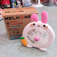 Kipas Angin Karakter Kelinci Mini Fan WH-205R 10 Inch Kipas Angin Meja Serbaguna Original Bergaransi