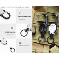 PLATO Gantungan Kunci Tarik Tali Kawat Retractable Keychain Flexible