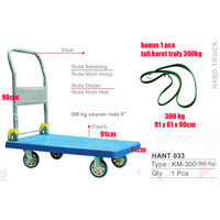 Krisbow Official Store - Kenmaster 300 Kg Troli Trolley Plastik Hand Truck Dorongan Lipat