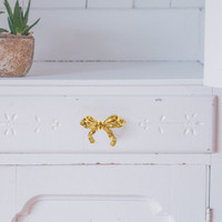 Black Dresser Brass Handle Bow Knobs Cabinet Pull Hardware Furniture Handles Door Golden Wardrobe