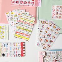 6 Pieces/SET Paper Stickers for Japanese Students Diy Hand Account Stickers Stationery Store Small Gifts Cartoon Stickers
