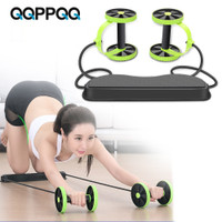 Multi-Functional Home Workout Fitness Equipment AB Wheels Roller Abdominal Muscle Resistance Pull Rope Trainer Waist Exercise