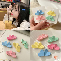 Jepit Rambut Bentuk Dua Hati Warna-Warni Untuk Anak Perempuan / Jepit Rambut Anak Lucu - Hair clip double heart