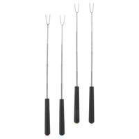 4 Pcs Telescopic Barbecue Fork Grill Serving Meat Carving Roasting Stick Marshmallow Sticks Abs Bbq Fire Pit