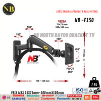 BRACKET TV LED MONITOR 17"-27" NORTH BAYOU NBF150 nb f150 WALL SINGLE
