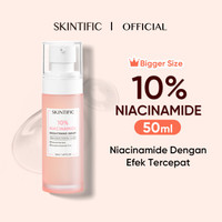 SKINTIFIC Niacinamide Brightening Serum 50ML | Serum Mencerahkan Dark Spot Tumpas Komedo Anti aging Whitening Brightening anti acne Eksfoliasi Mengangkat Sel Kulit Mati Exfoliating with MSH Niacinamide Arbutin Acid Ceramide Centella BEST SELLER