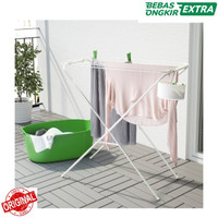 Jemuran Besi Lipat Minimalis Indoor&Outdoor Anti Karat_Putih