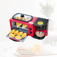Home multi-functional toaster oven breakfast machine three in one breakfast machine