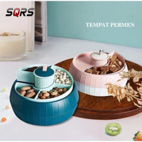 QR745 Tempat Penyimpanan Permen Rotating Lebaran Wadah Permen Idul Fit