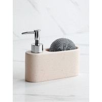 Kitchen Dish Soap Dispenser and Hand Soap Dispenser Set Sponge Holder Organizer for Kitchen Sink and Bathroom Ceramic