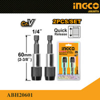 Adaptor Mata Obeng Set 2-Pcs (60mm) Screwdriver Bit Holder INGCO ABH20601 Pegangan Mata Obeng Dudukan Universal Plus Minus