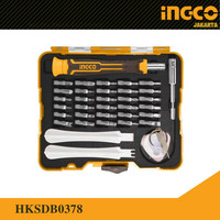 Obeng Presisi Set 37 Pcs Buka Baut Hp Laptop Magnet Precision Screwdriver Set INGCO HKSDB0378