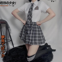 Baju Seragam Wanita Cosplay Seragam kostum Sekolah Kotak-Kotak Set A232 Lingerie