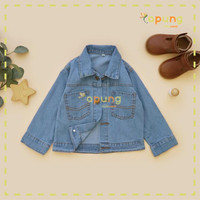 (Capung Kidswear) Jaket Jeans Kerah Anak Unisex 1-6 Tahun