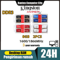 TERLARIS PENGIRIMAN JAKARTA 2PCS 8GB KIT KINGSTON HYPERX DESKTOP RAM DDR3 1600 1866MHZ DIMM MEMORY FOR PC TERMURAH