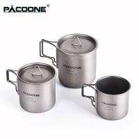 PACOONE Camping Ultra Light Titanium Cup 220ml/380ml/550ml Outdoor Picnic Equipment Water Cup Cof Cup