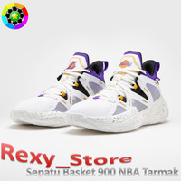 Sepatu Basket Dewasa Unisex Tarmak 900 NBA MID-3 Los Angeles Lakers Shoes Fashion Olahraga Basketball - Putih - 39