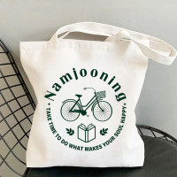 Namjooning Pattern Canvas Tote Bag,Simple Eco Shopper Versatile Lightweight Storage Bag ,Large Capacity Tote Bags for Women